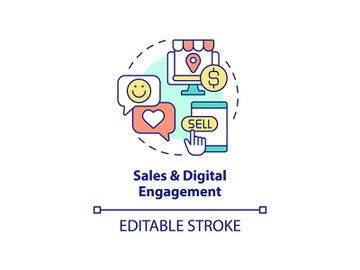 Sales and digital engagement concept icon preview picture