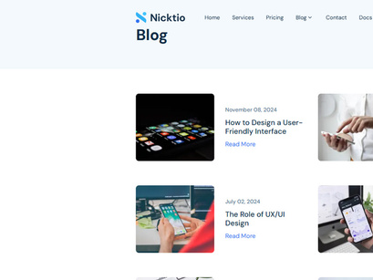 Nicktio NextJS Tailwind Website Template