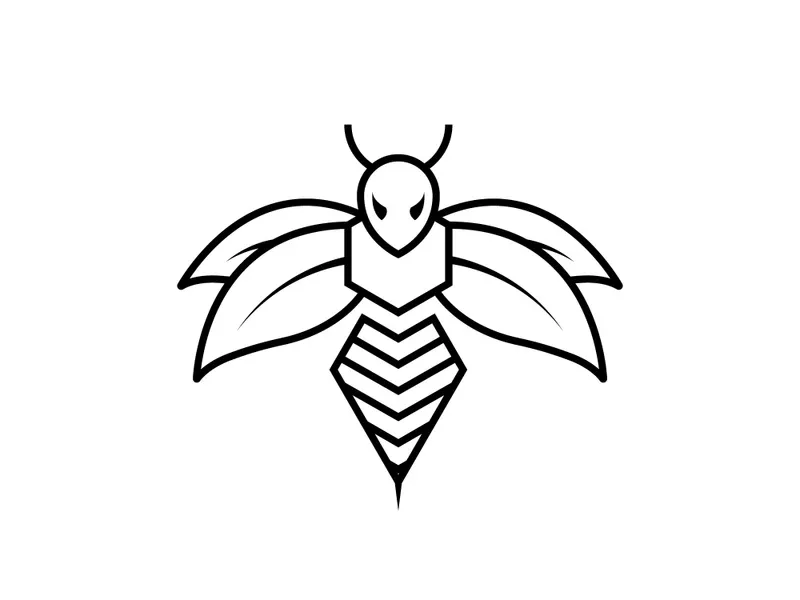Bee animal logo design template