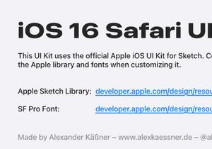 iOS 16 Safari UI Kit for Sketch