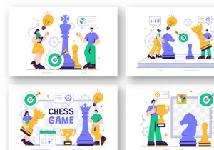 9 Chess Board Game Illustration