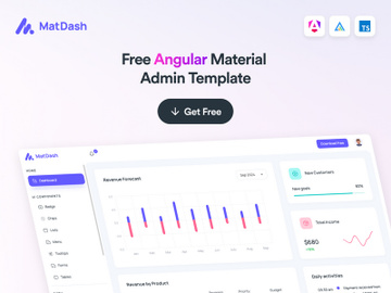 MatDash Free Angular Admin Dashboard Template preview picture