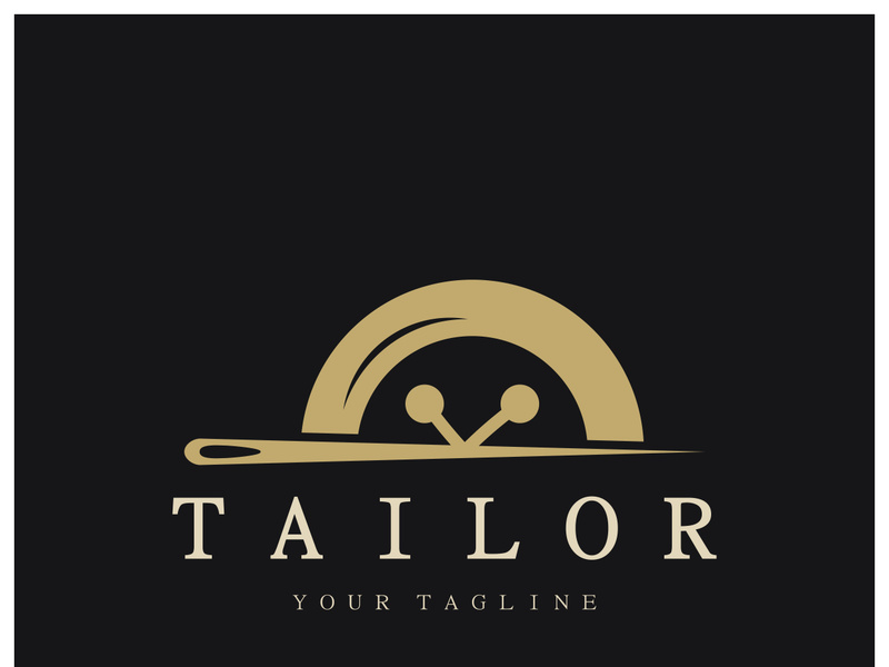 tailor logo icon illustration template combination of buttons for clothes, thread and sewing machine, for clothing product design, convection companies, fashion in vector form