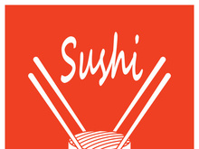 Sushi logo template vector icon for Japanese food illustration design