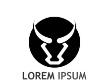 Vintage bull head horns logo