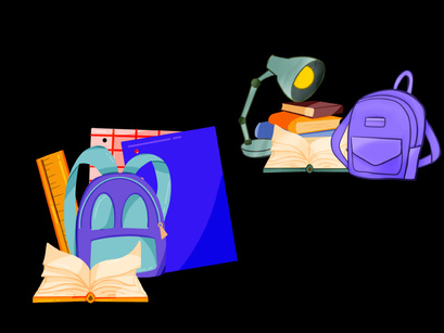 School Backpack Illustration