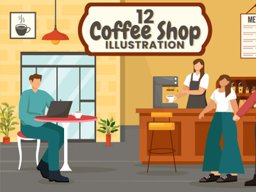 12 Coffee Shop Illustration preview picture