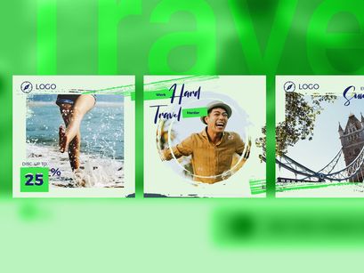 Travel Social Media Post - green color theme