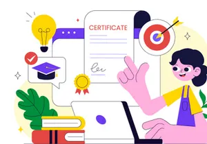 10 Online Course Certificate Program Illustration