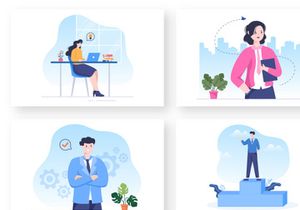 10 CEO Businessman Cartoon Illustration