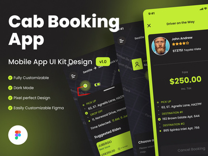 Cab Booking Mobile App - UI Kit