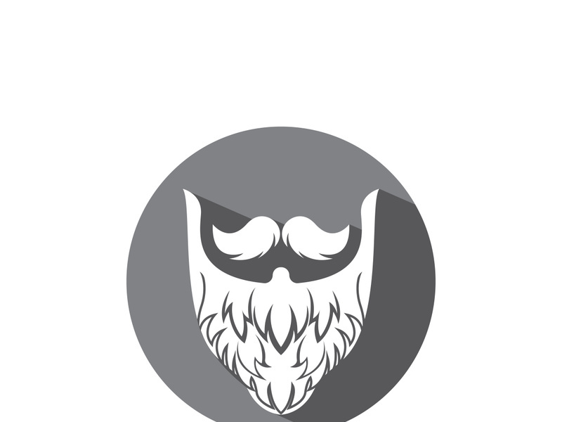 Beard icon logo and mustache vector illustration design symbol