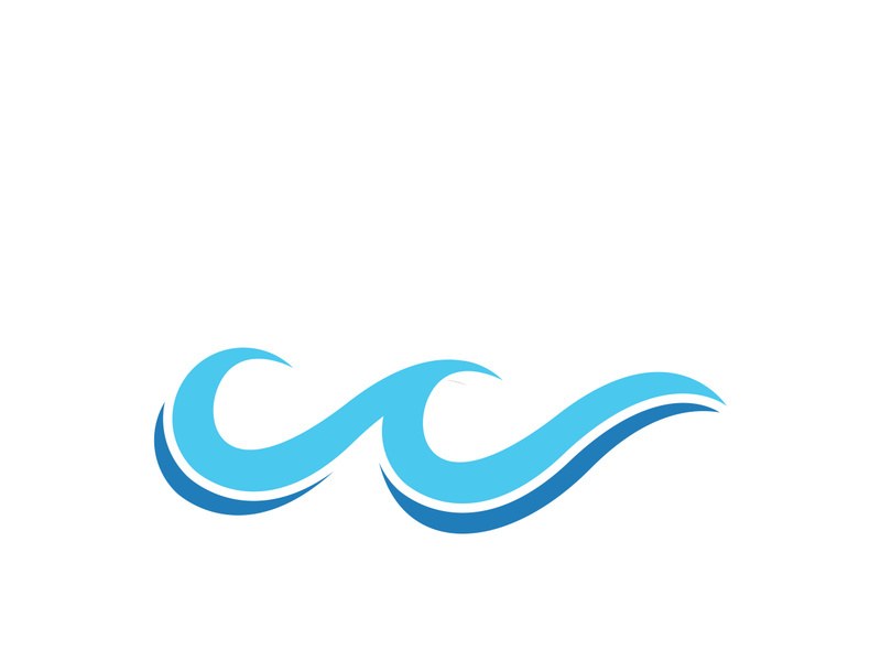 Wave beach vector illustration design logo