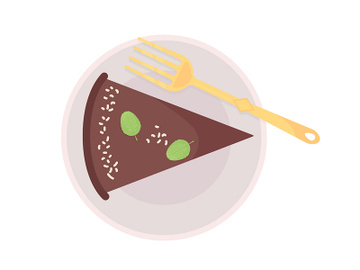 Cake piece semi flat color vector object preview picture