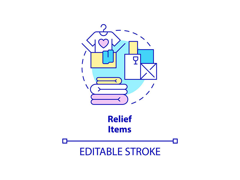 Relief items concept icon