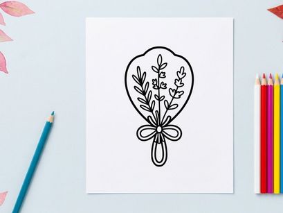 Hand-drawn Halloween wreath with autumn leaves and flowers. Spooky seasonal door decoration for fall and October celebrations.
