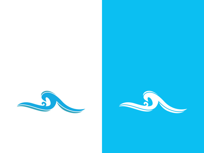 Wave beach vector illustration design logo