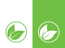 Logos of green tree leaf ecology nature element vector
