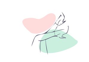 Line art portrait woman, Flower face one line vector illustration