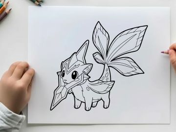 Cute fantasy creature with wings vector illustration preview picture