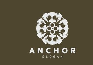 Anchor Logo, Ocean Ship Vector, Simple Minimalist Design