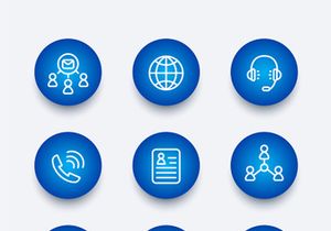 Communication and Media Icons Set