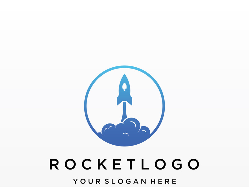 Creative and modern rocket logo,starship launch template.
