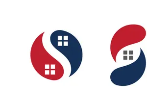 Home industrial Property concept icon logo illustration