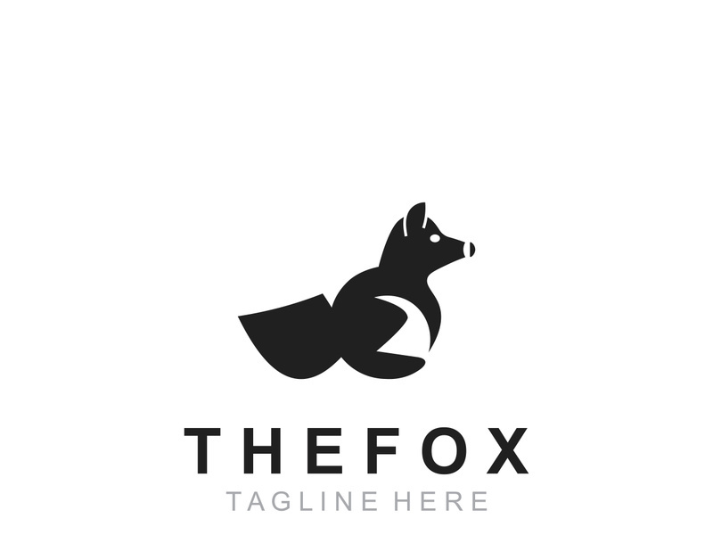 Wild Fox animal Logo Design, Emblem minimal foxes, abstract orange fox Concept, Creative Symbol