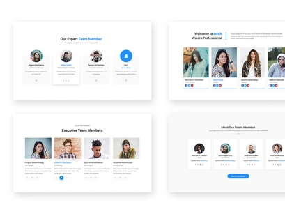 20 Team Blocks Design for Web-UI Kit