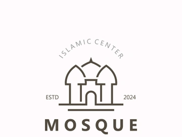 Mosque Logo design, simple islamic architecture, emblem symbol islamic center vector template preview picture