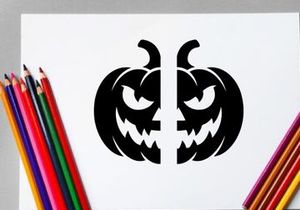 Halloween Jack-o'-lantern with Menacing Face for Fall Decor
