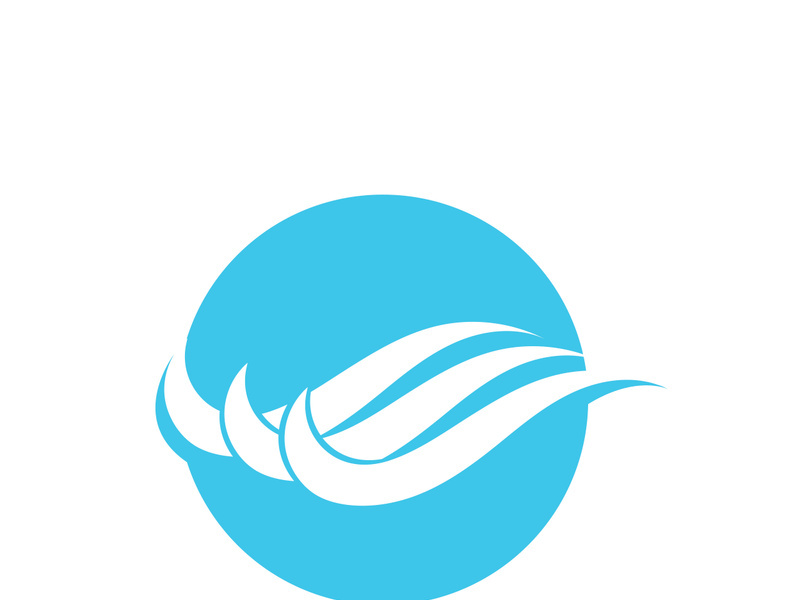 Water wave icon vector template logo