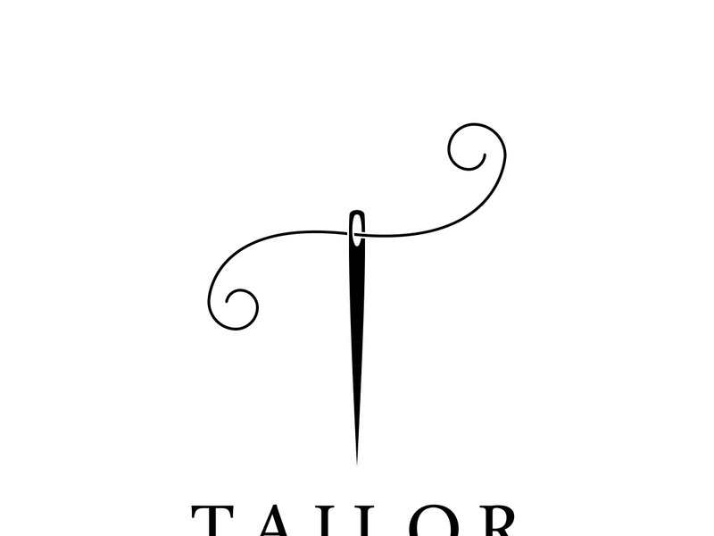 Tailor logo icon illustration template combination of buttons for clothes, thread and sewing machine, for clothing product design