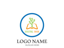 Digital book logo technology vector icon design