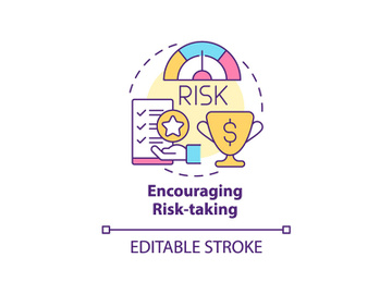 Encouraging risk-taking concept icon preview picture