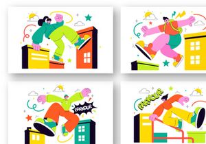 10 Parkour Sports Illustration