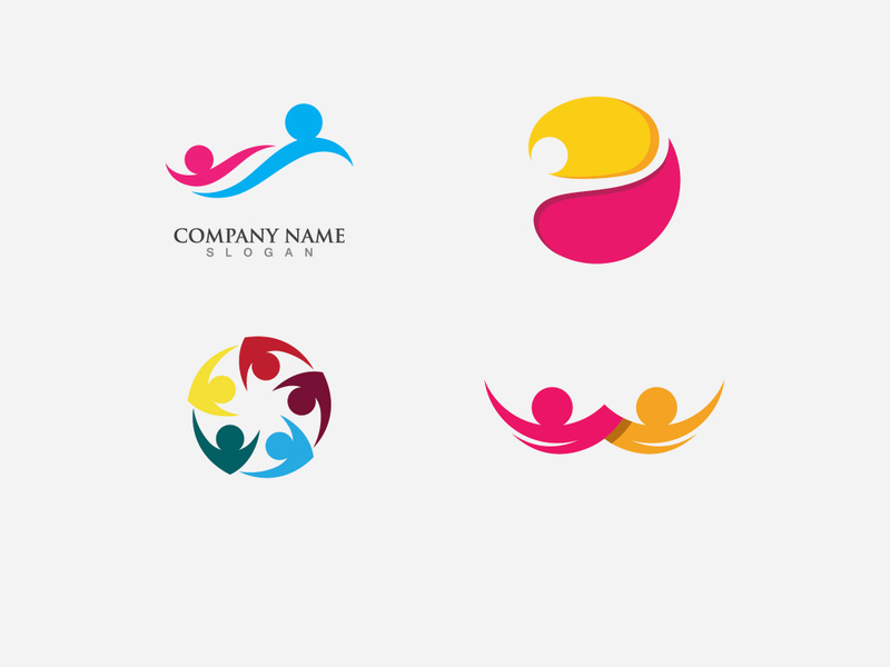 community care and Adoption  Logo template vector icon