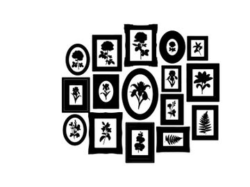Silhouette of various framed floral and leaf designs preview picture