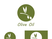 Branched olive fruit logo with creative idea.