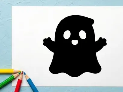 Cute Halloween Ghost Illustration for Kids and Holiday Decor