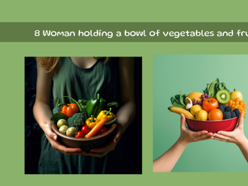 Woman holding a bowl of vegetables and fruits preview picture