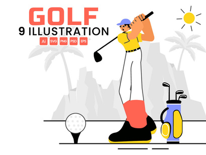 9 Golf Sport Illustration