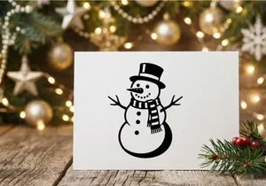 Cute Snowman with Top Hat and Scarf for Winter Holiday Decor