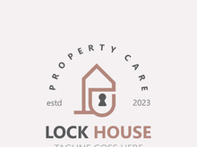 Lock House secure logo design, smart key home vector concept template