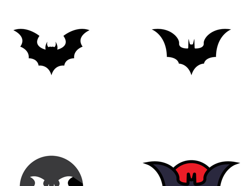 creative night bat silhouette logo.