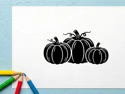 Silhouettes of Pumpkins for Fall Harvest and Halloween Decor