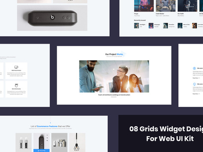 8 Grids Widget Design for Web-UI Kit