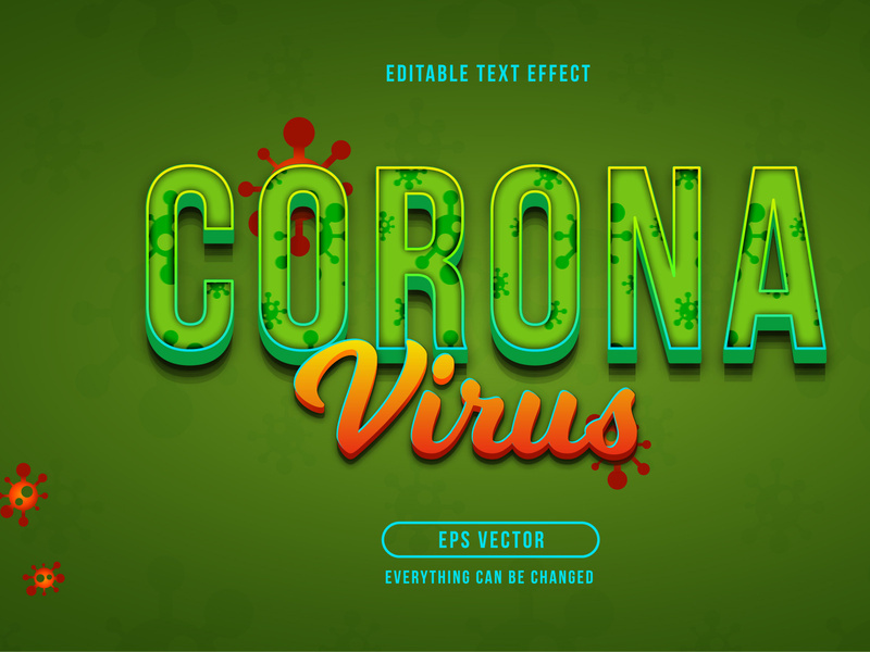 Corona Virus editable text effect vector template