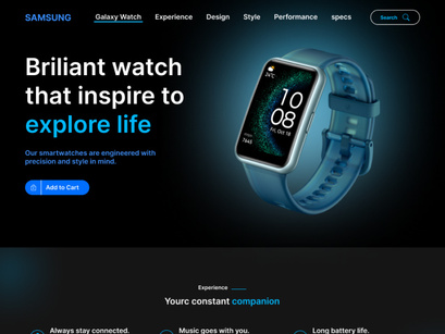 Smart Watch Website Landing Page design